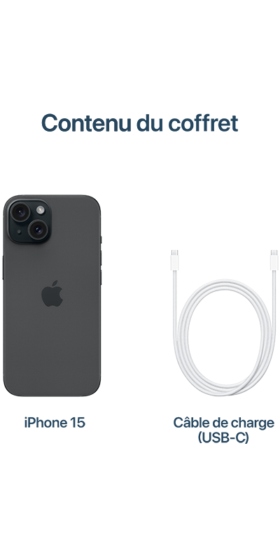 Apple iPhone 15 Noir 256 Go